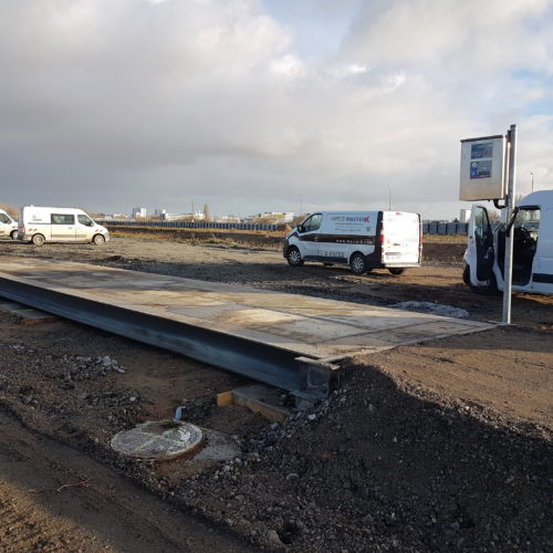 Pont-bascule chantier avec borne pesage
